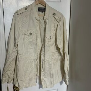Torrid Cream Tie Waist Jacket Military Style Front Pockets Spring Size